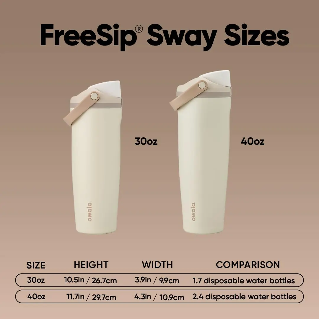 Owala FreeSip Sway Stainless Steel Water Bottle 1183ml (40-oz.) | Insulated, Leak-Proof, Car Cup Holder Friendly - view 6
