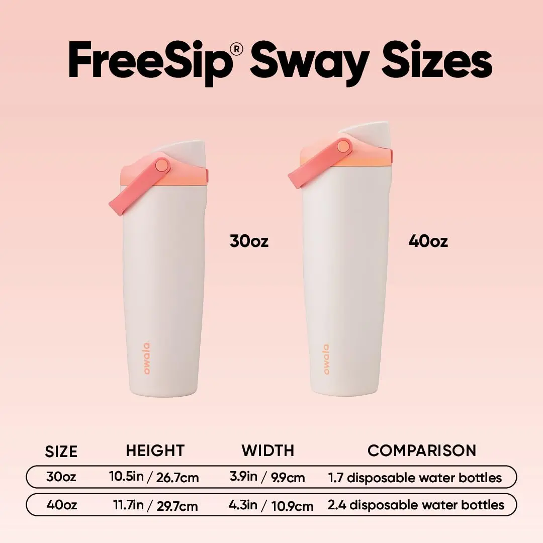 Owala FreeSip Sway Insulated Stainless Steel Water Bottle 710ml (24oz) | Keeps Cold 24 Hrs, BPA-Free, Leak-Proof - view 6