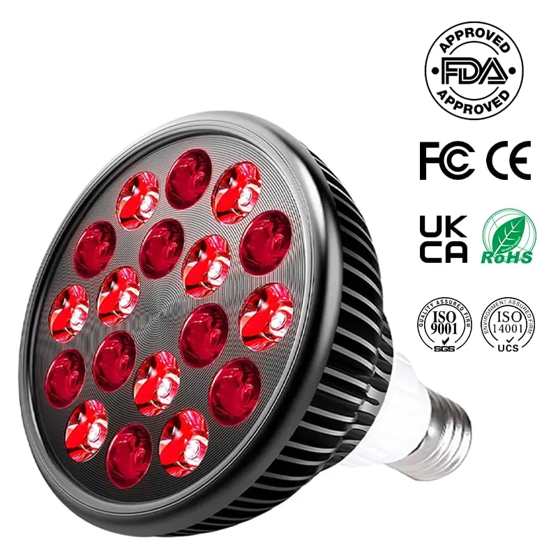 Zarbaha Red & Near Infrared Light Therapy Bulb – 18 LEDs with 660nm, 810nm, 850nm, 940nm Wavelengths – Wellness Light for Skin & Body – Aluminum Shell, E26 Socket - view 3