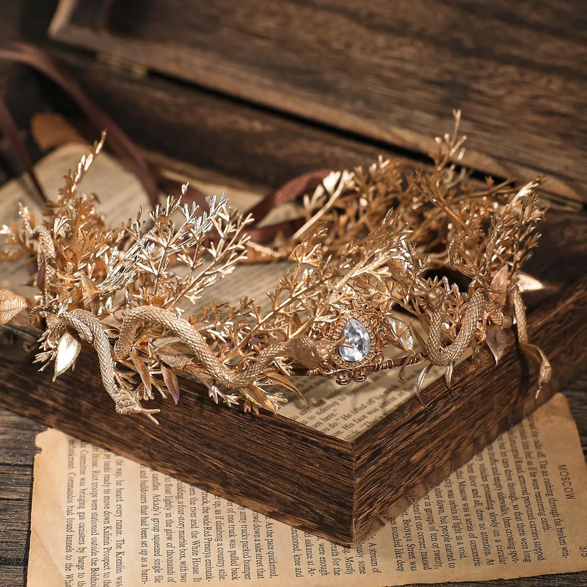 MOSTORY Gold Medusa Fairy Crown - Goddess Snake Headpiece for Women, Fantasy Costume Accessory, One Size - view 4