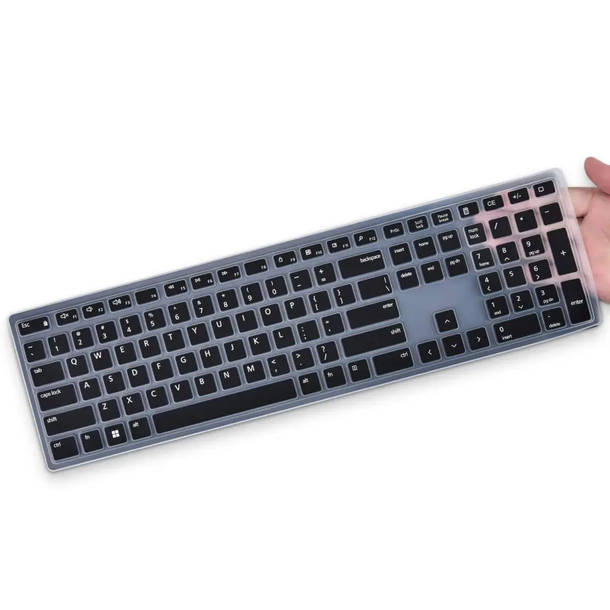 DAMMOMKO Black Silicone Keyboard Cover Skin for Dell KM5221W KM7321W KM520 KM720 - main product image