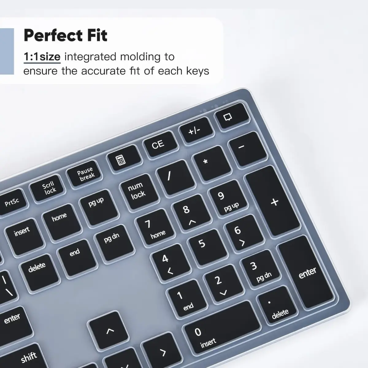 DAMMOMKO Black Silicone Keyboard Cover Skin for Dell KM5221W KM7321W KM520 KM720 - view 6
