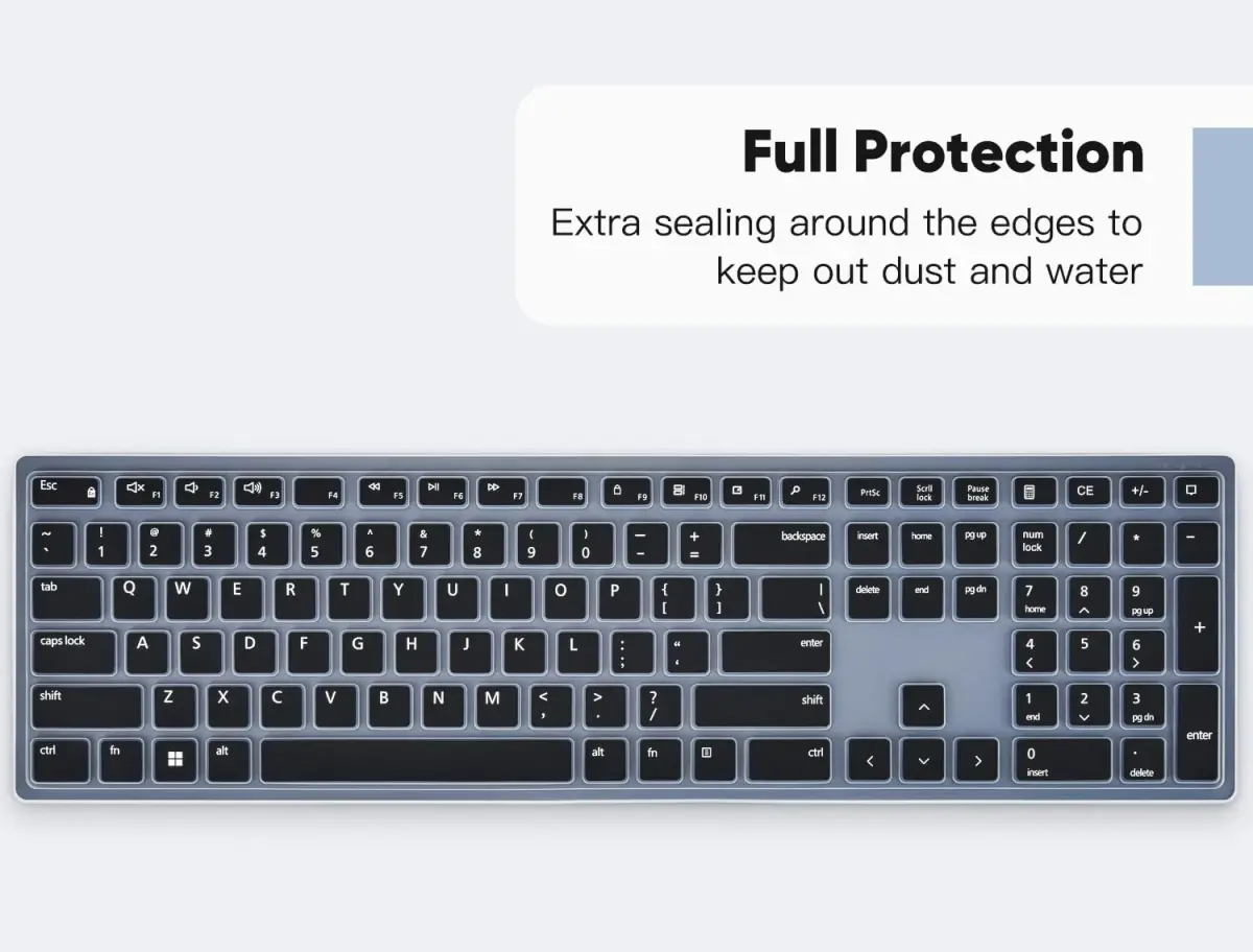 DAMMOMKO Black Silicone Keyboard Cover Skin for Dell KM5221W KM7321W KM520 KM720 - view 8