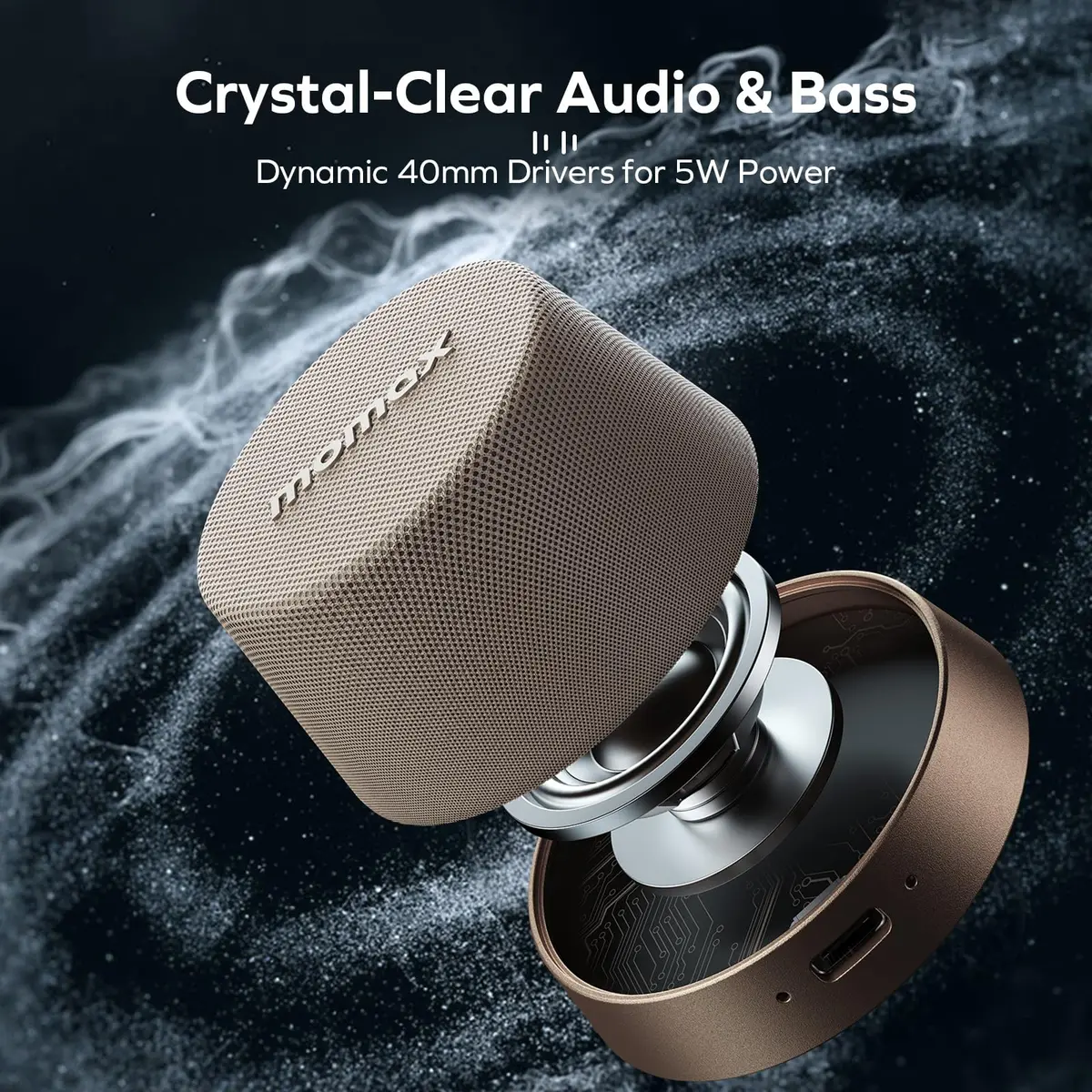 Momax Magnetic Portable Wireless Speaker 40mm | Waterproof, 12H Play, Enhanced Bass - view 2