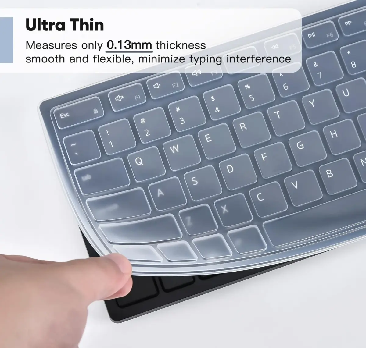 DAMMOMKO Clear Silicone Keyboard Cover Skin for Dell Pro KM5221W KM7321W KM520 KB700 KB500 Wireless Keyboards | Ultra-Thin, Waterproof, Dustproof - view 5