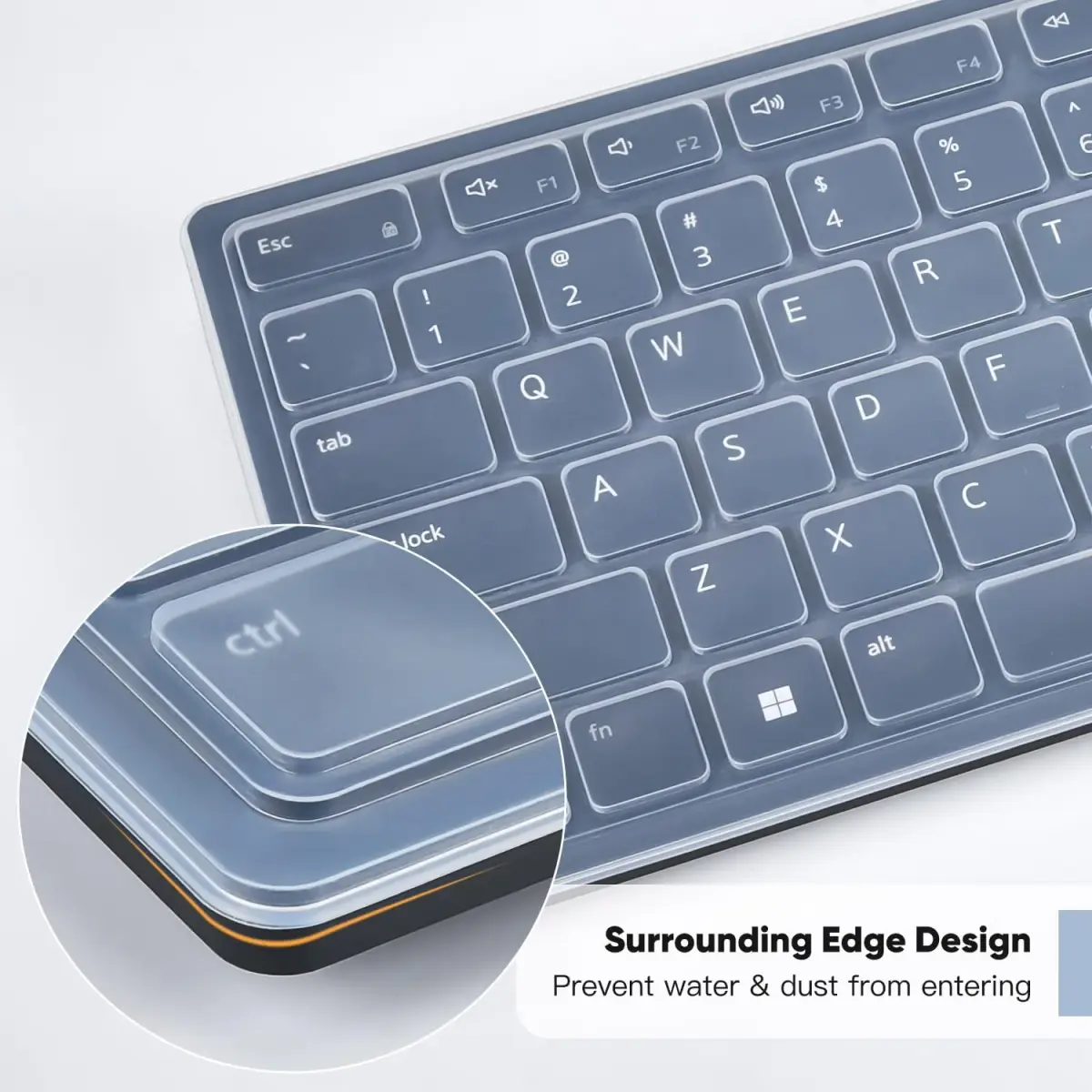 DAMMOMKO Clear Silicone Keyboard Cover Skin for Dell Pro KM5221W KM7321W KM520 KB700 KB500 Wireless Keyboards | Ultra-Thin, Waterproof, Dustproof - view 3