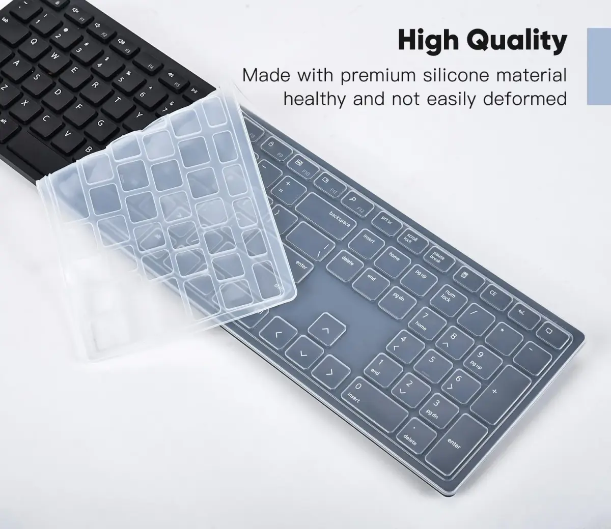 DAMMOMKO Clear Silicone Keyboard Cover Skin for Dell Pro KM5221W KM7321W KM520 KB700 KB500 Wireless Keyboards | Ultra-Thin, Waterproof, Dustproof - view 4