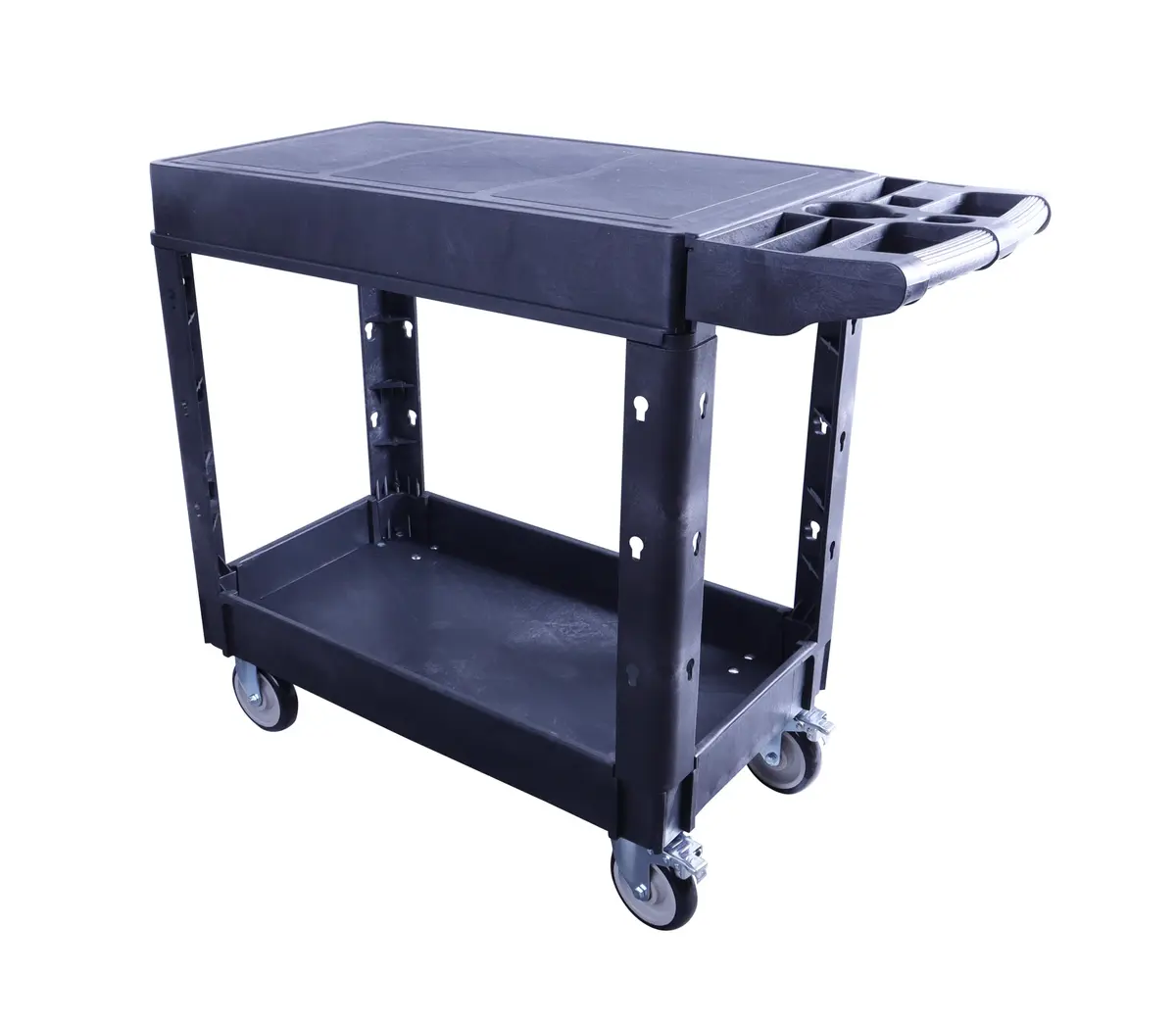 HIGOOD Heavy Duty Plastic Utility Cart 39.57 x 16.73 in | Supports 500 lbs, Flat Top, Black - main product image