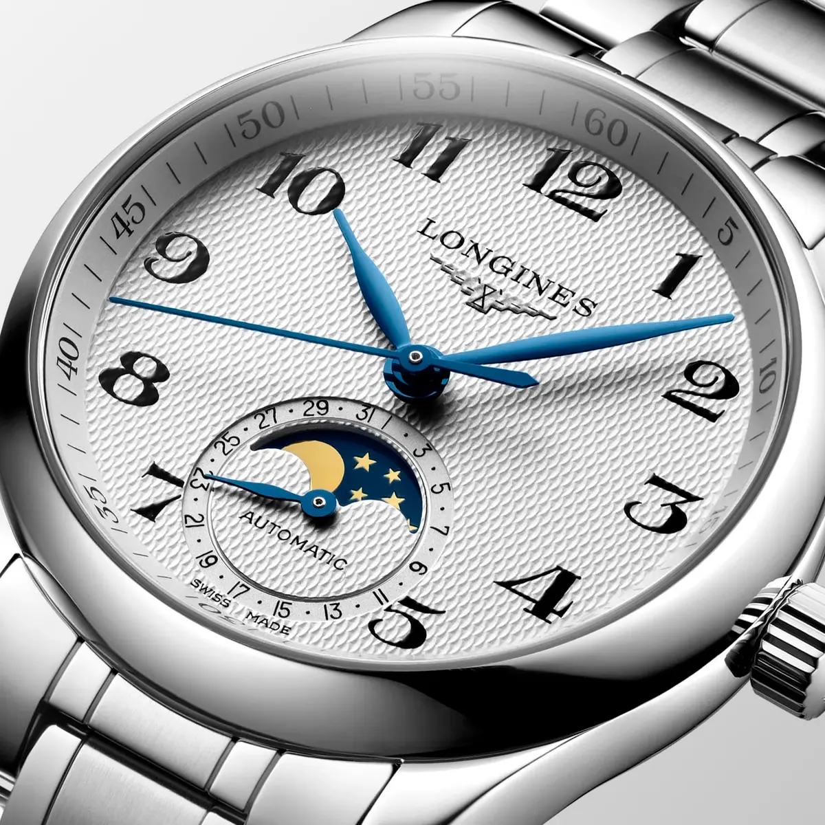 Longines Master Collection 34mm Automatic Watch | Silver Dial, Sapphire Crystal, 18mm Stainless Steel Band - view 2