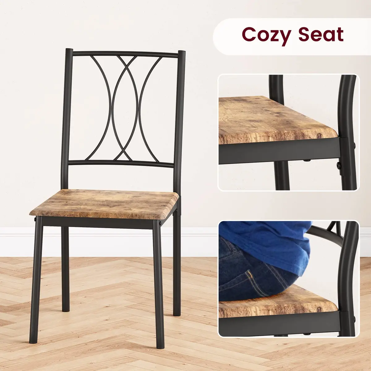 SLEKVERSA Dining Table Set for 2 | Space Saving, Wood, Retro Brown - view 8