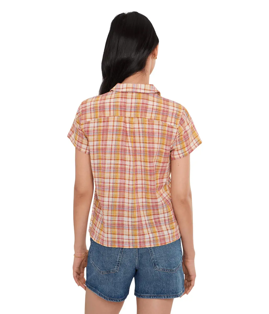 Toad&Co Womens Camp Cove Shirt Gold Pattern | Casual Organic Cotton Blouse (XS, One Size) - view 4