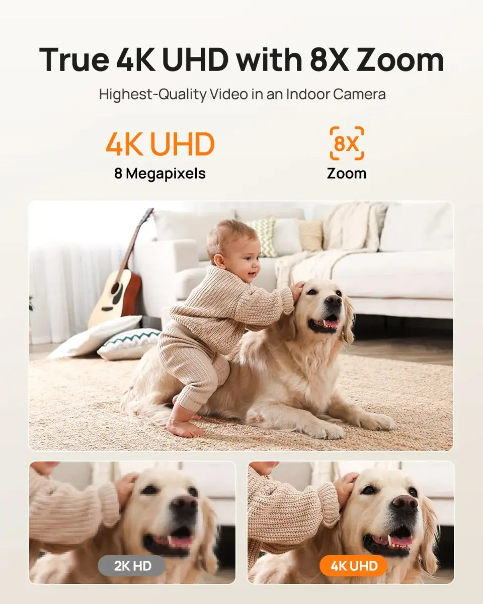 Anona Pano 4K UHD Indoor Security Camera | 360° Pan-Tilt, AI Detection, Wi-Fi 6, 2-Way Audio - view 2