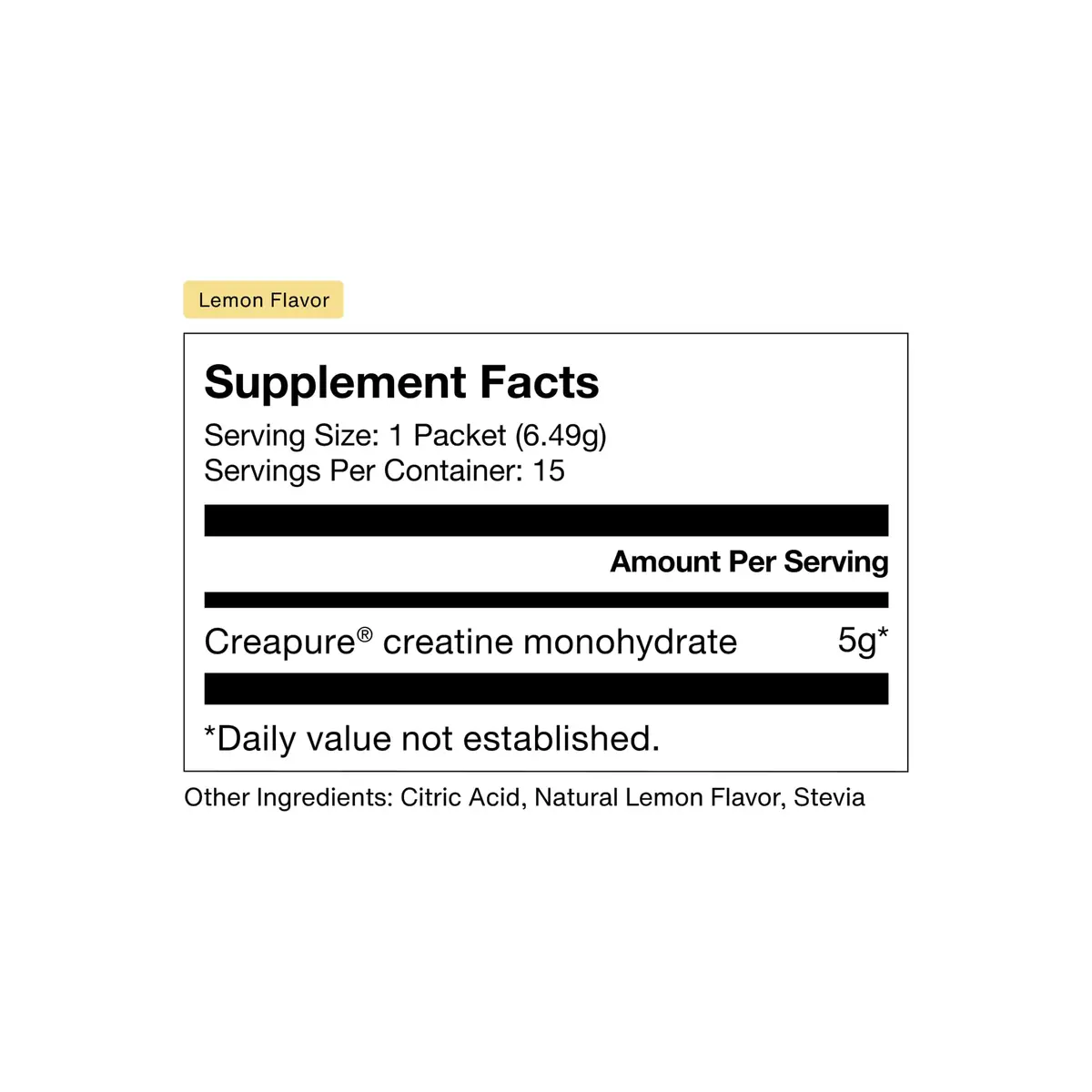 Momentous Creatine Monohydrate Powder Lemon 3.4 oz (96.4 g) | NSF Certified for Sport - view 2