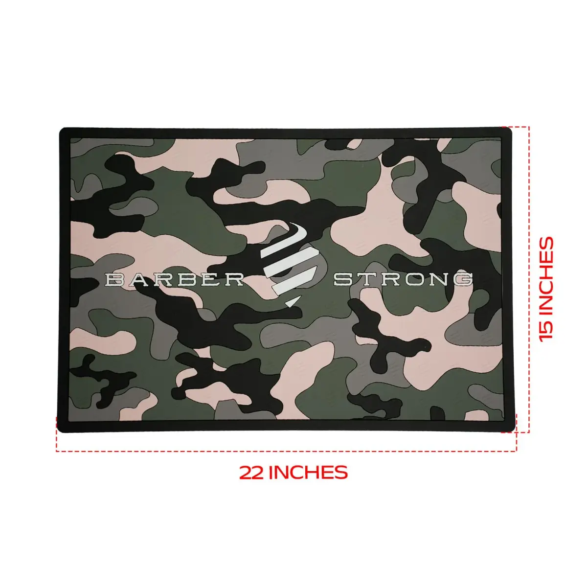 Barber Strong The Barber Mat 19" x 13" Camo | Non-Slip Heat-Resistant Workstation Mat for Clippers & Tools - view 4