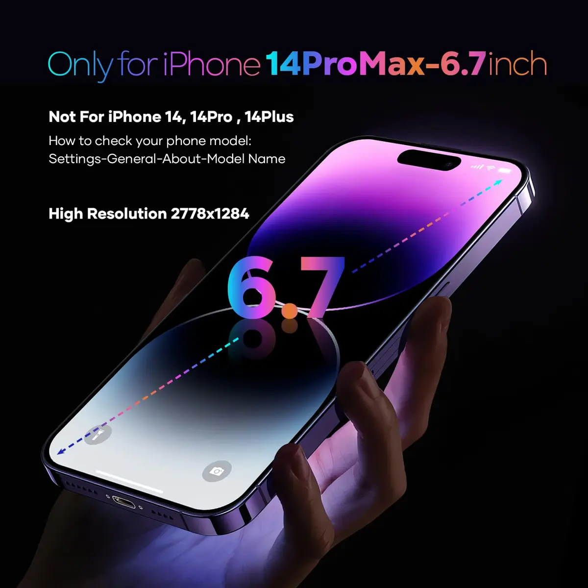 Ace Tech Cellular LCD Screen Replacement for iPhone 14 Pro Max 6.7” | True Tone & Face ID - view 4