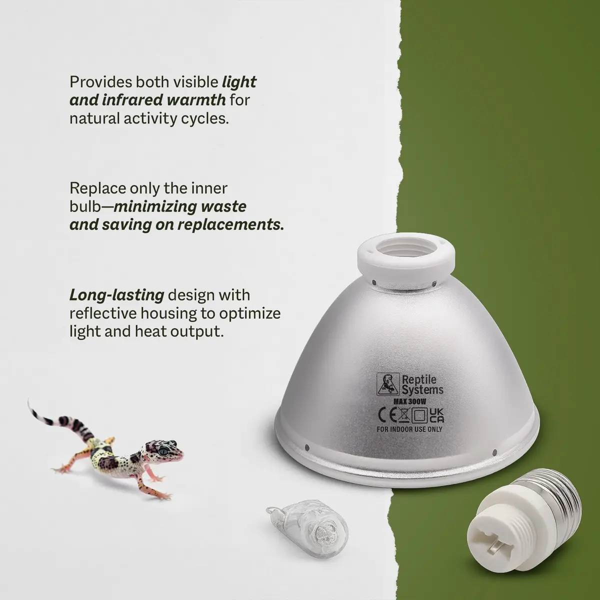 Reptile Systems Eco Halogen White 50w Lamp for Reptiles & Amphibians | Efficient Heating & Dual Light & Heat - view 5