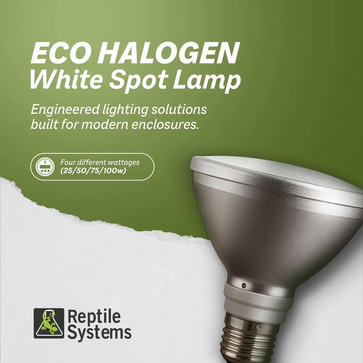 Reptile Systems Eco Halogen White 50w Lamp for Reptiles & Amphibians | Efficient Heating & Dual Light & Heat - view 2
