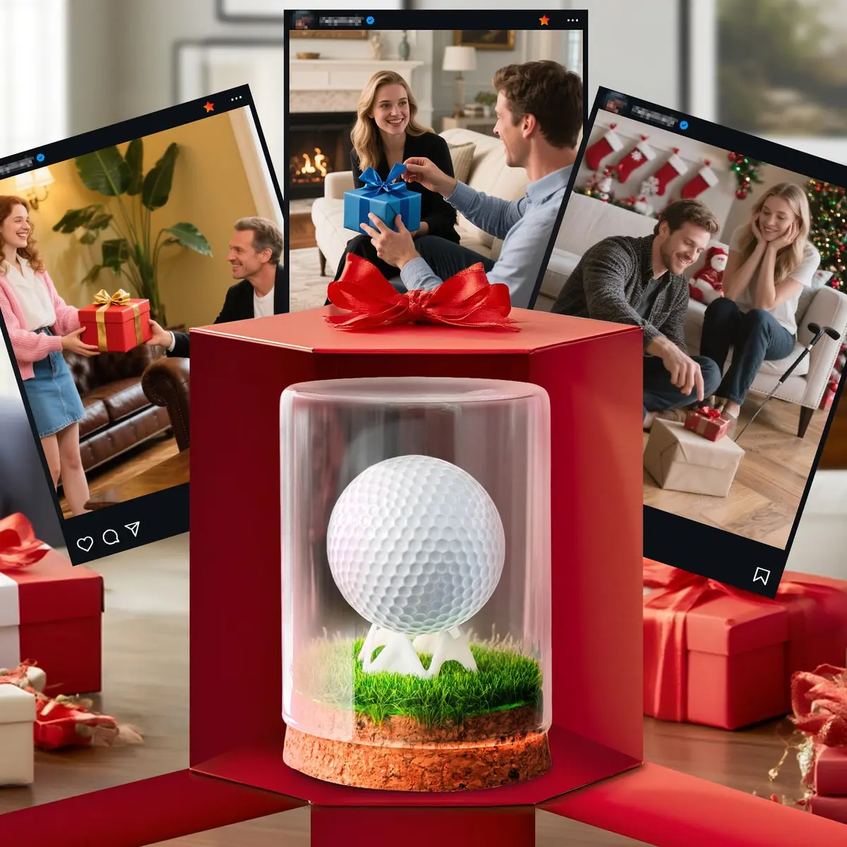 Rocalt Golf Ball Display Case with Glass Cover & Cork Base, Round Tabletop Mount | Dustproof Design for Signed Balls - view 8