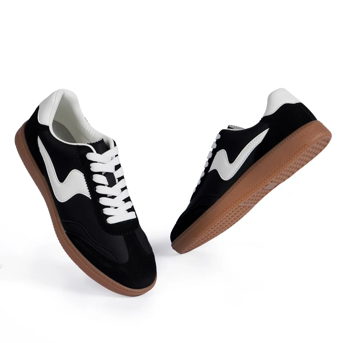 Tigeridea Women's Casual Tennis Shoes Black Size 7 | Classic Retro Design with Color-Block Detailing - view 4