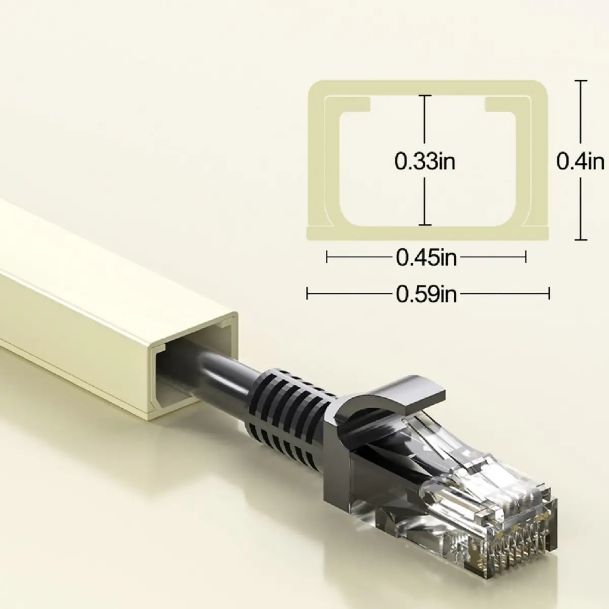 Yecaye Beige Cord Hider Kit 3.6m (113in) | Conceals Single Cable on Walls for Home & Office - view 8