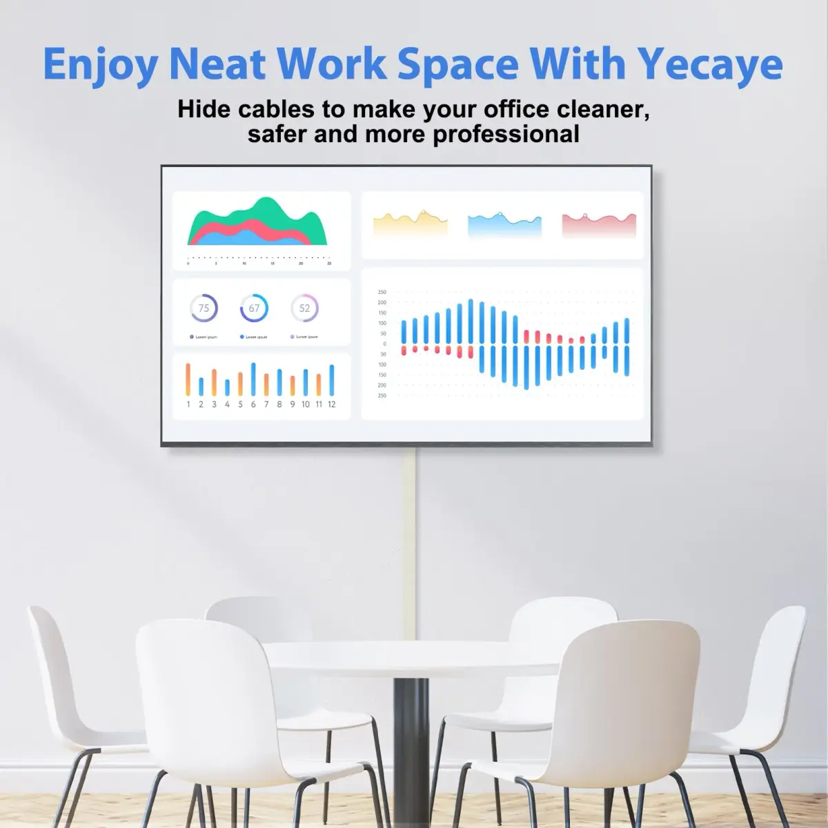 Yecaye Beige Cord Hider Kit 3.6m (113in) | Conceals Single Cable on Walls for Home & Office - view 3