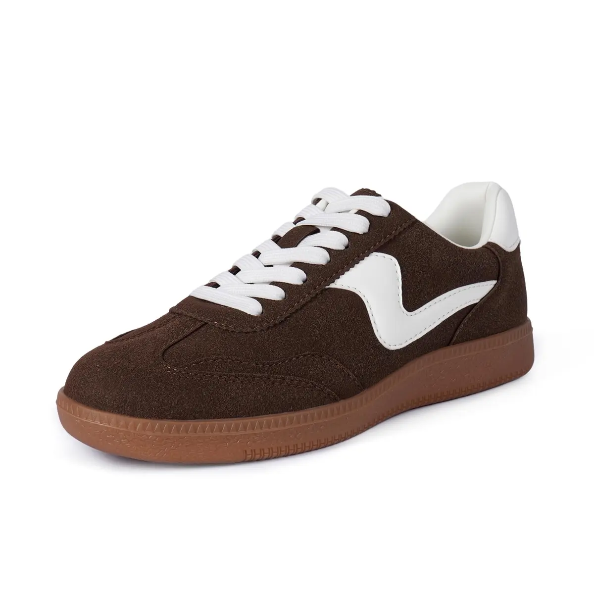 Tigeridea Women's Casual Tennis Shoes | Suede Chocolate, US 7.5 - view 5