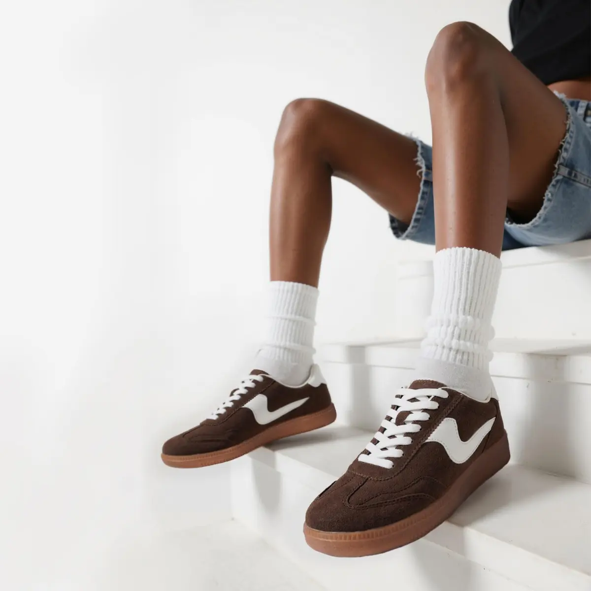Tigeridea Women's Casual Tennis Shoes | Suede Chocolate, US 7.5 - view 7