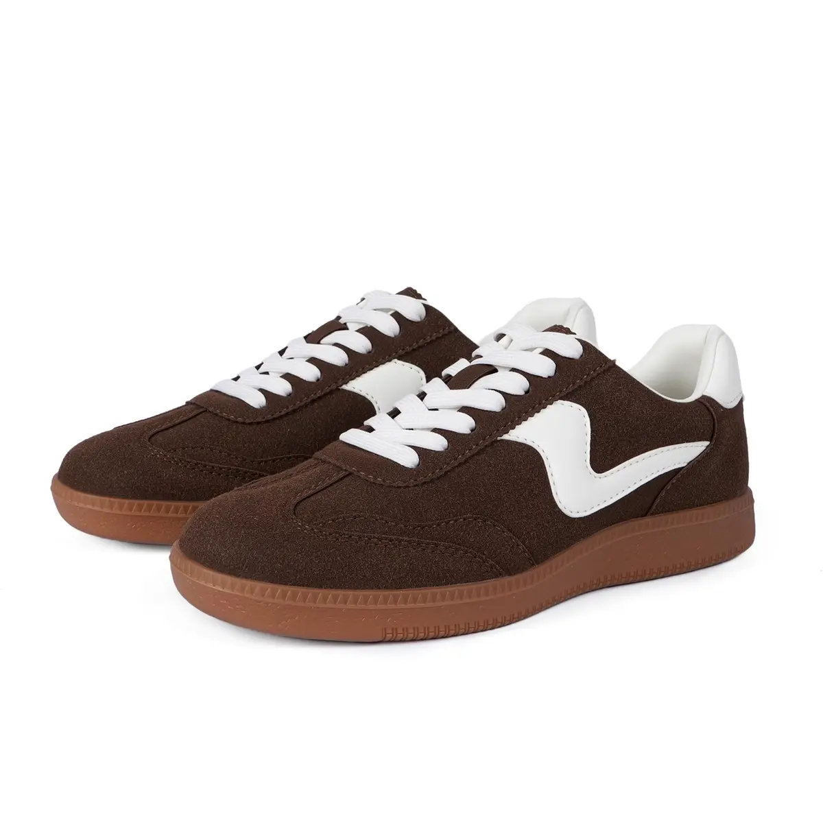 Tigeridea Women's Casual Tennis Shoes | Suede Chocolate, US 7.5 - view 4