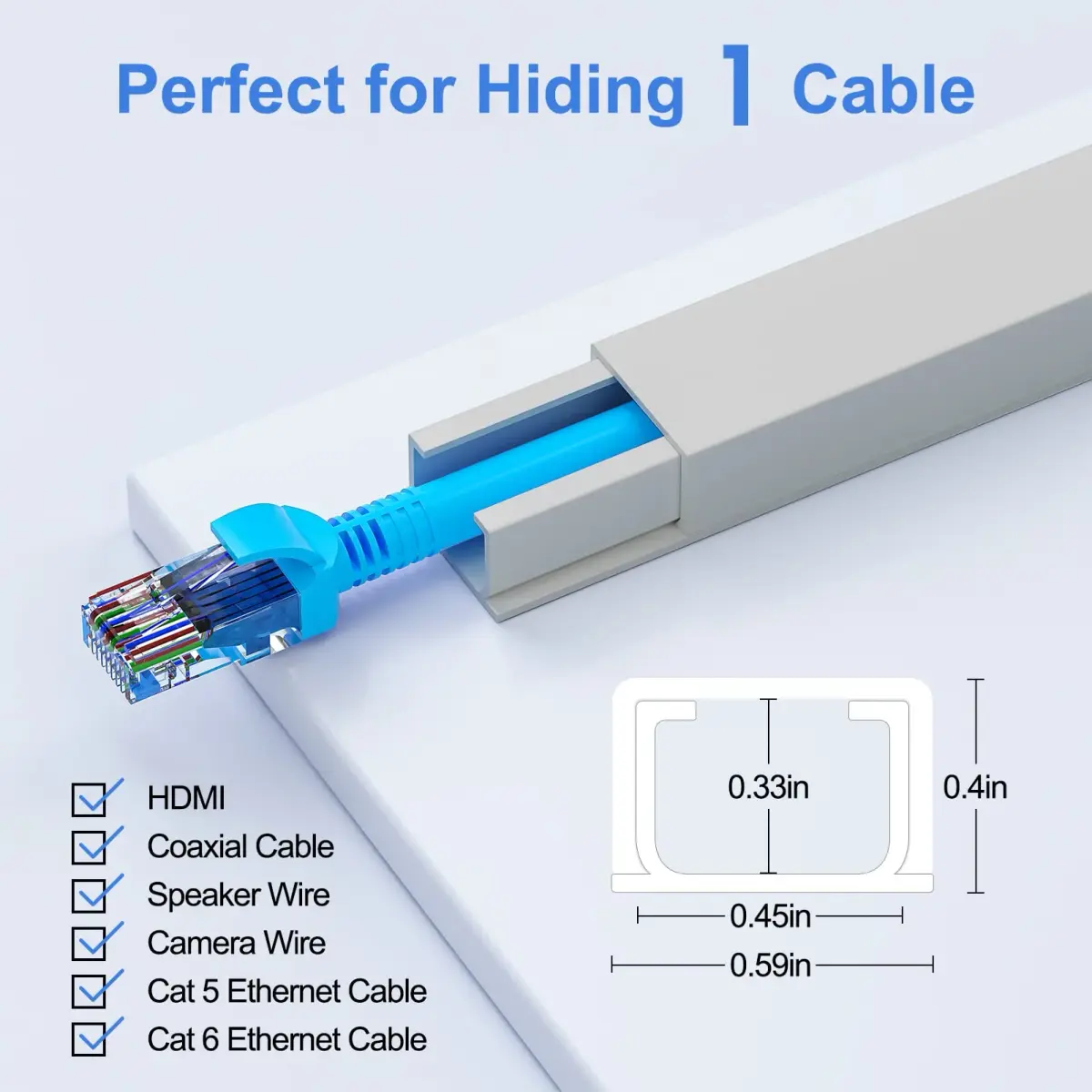 Yecaye Grey Cord Hider Kit 113in | Conceals 1-2 Small Wires for Home & Office - view 2