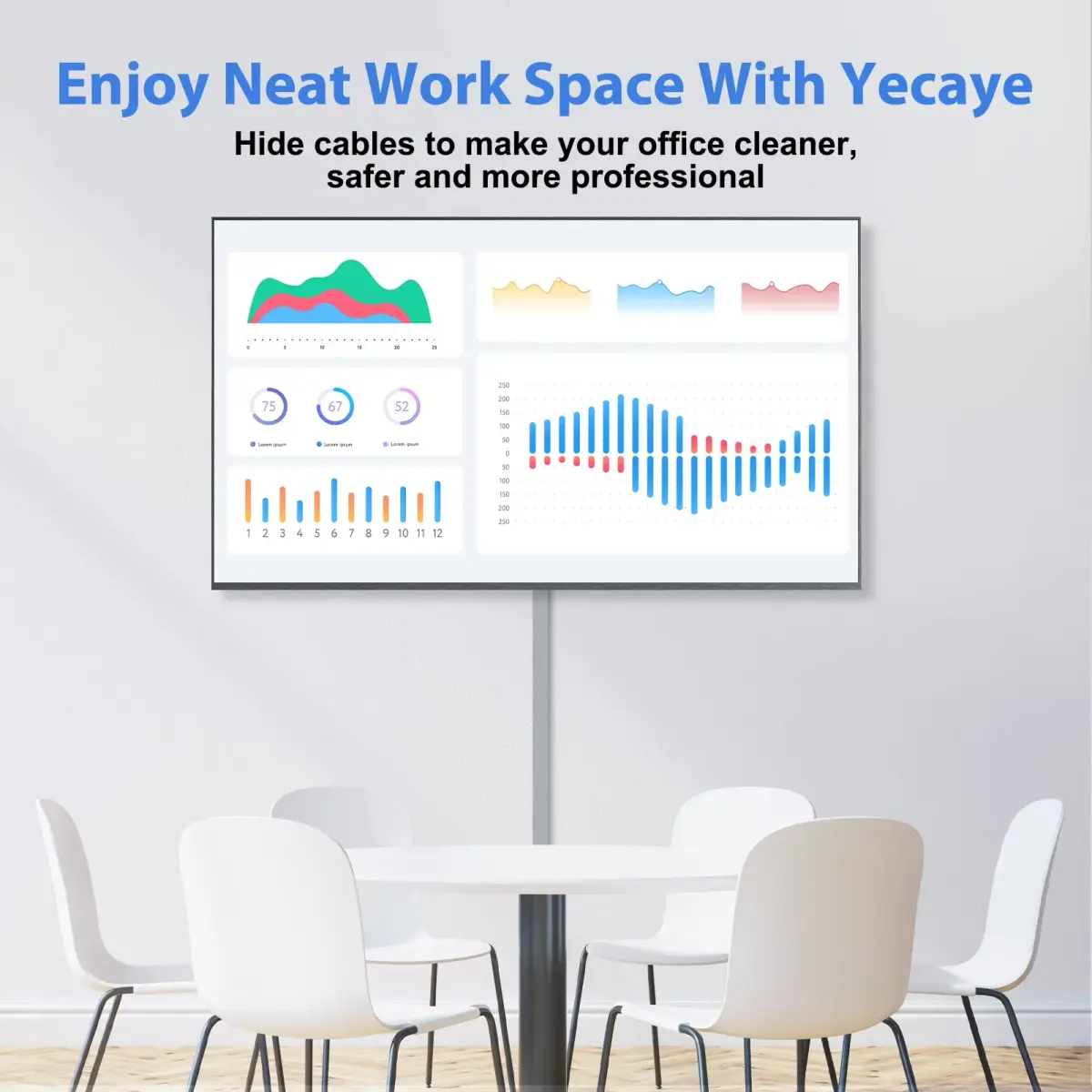 Yecaye Grey Cord Hider Kit 113in | Conceals 1-2 Small Wires for Home & Office - view 3
