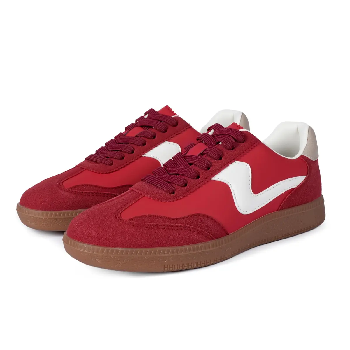 Tigeridea Women's Casual Tennis Shoes Red US 9 | Retro Design with Breathable Mesh & Gum Rubber Sole - view 5