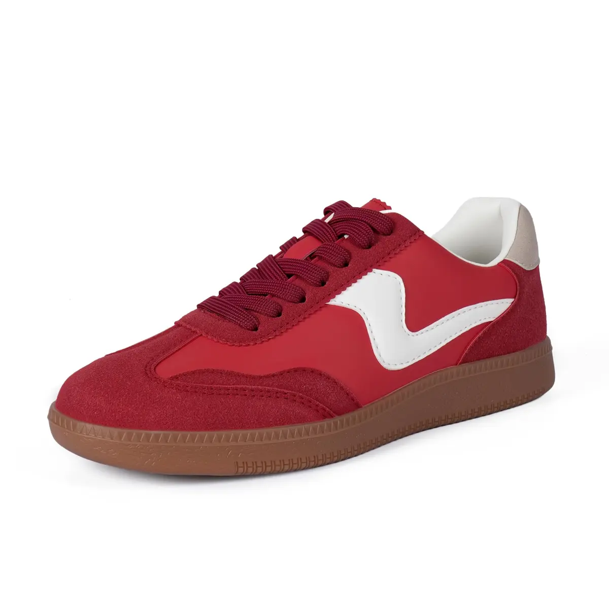 Tigeridea Women's Casual Tennis Shoes Red US 9 | Retro Design with Breathable Mesh & Gum Rubber Sole - view 6
