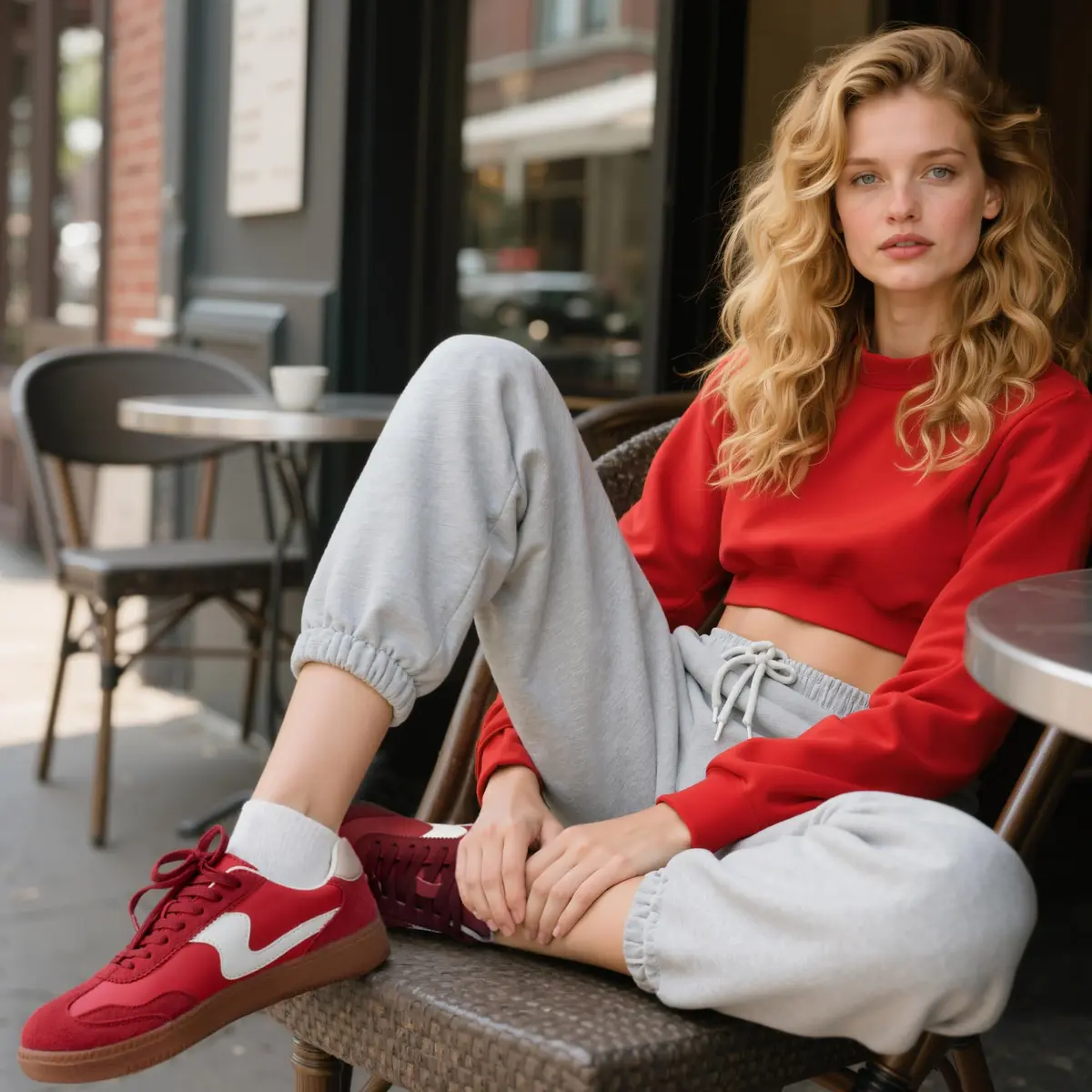 Tigeridea Women's Casual Tennis Shoes Red US 9 | Retro Design with Breathable Mesh & Gum Rubber Sole - view 2