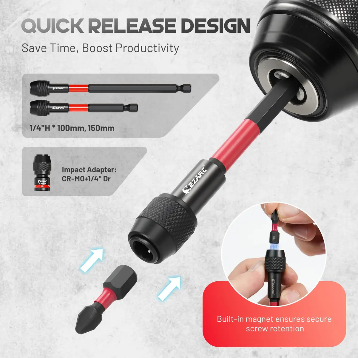 EZARC Impact Socket Adapter Set, 14PCS with Swivel and Angle Attachments | Heavy-Duty Impact-Grade Steel - view 2