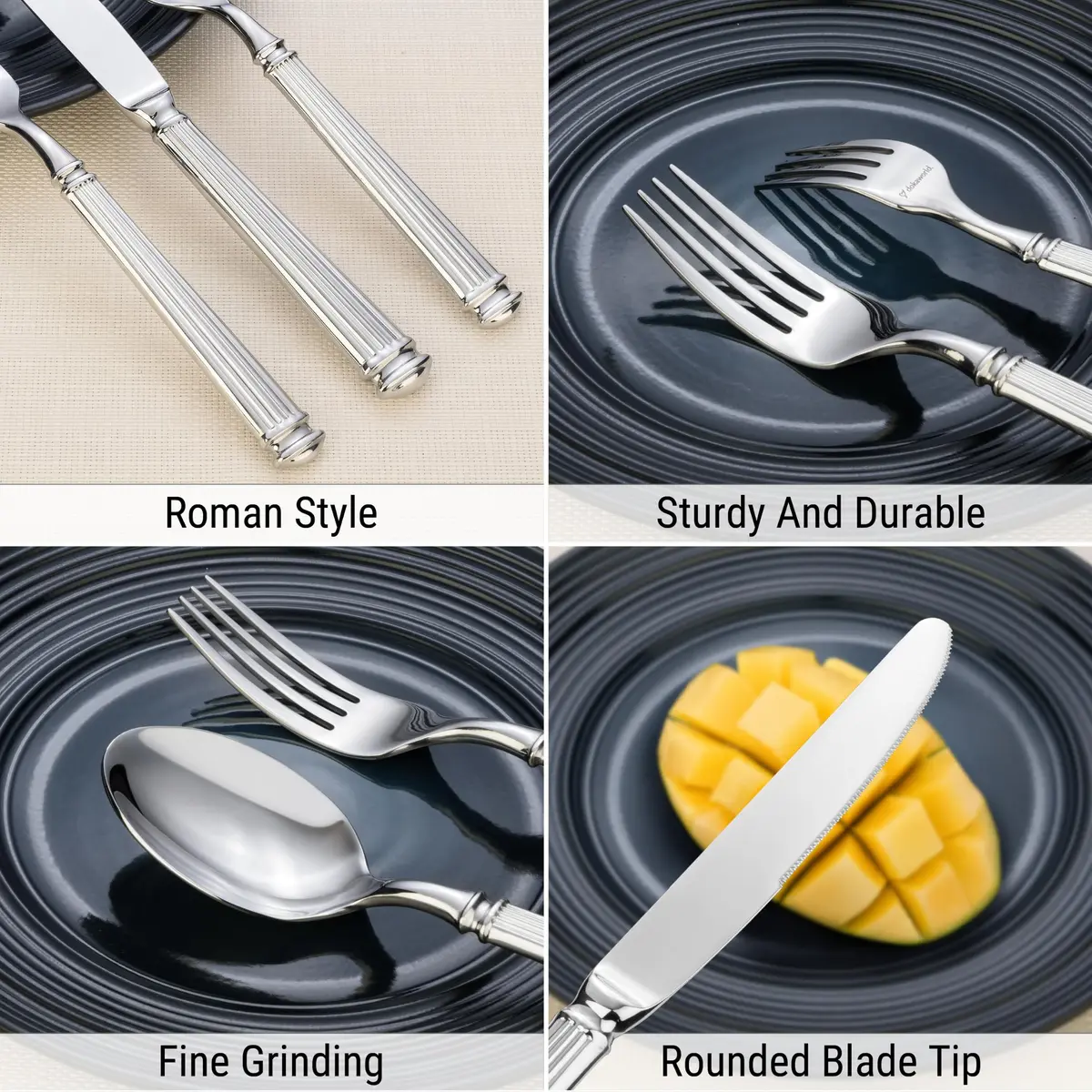 dokaworld Stainless Steel Flatware Set for 8 | Heavy Duty 18/10 Silverware with Mirror Finish - view 6