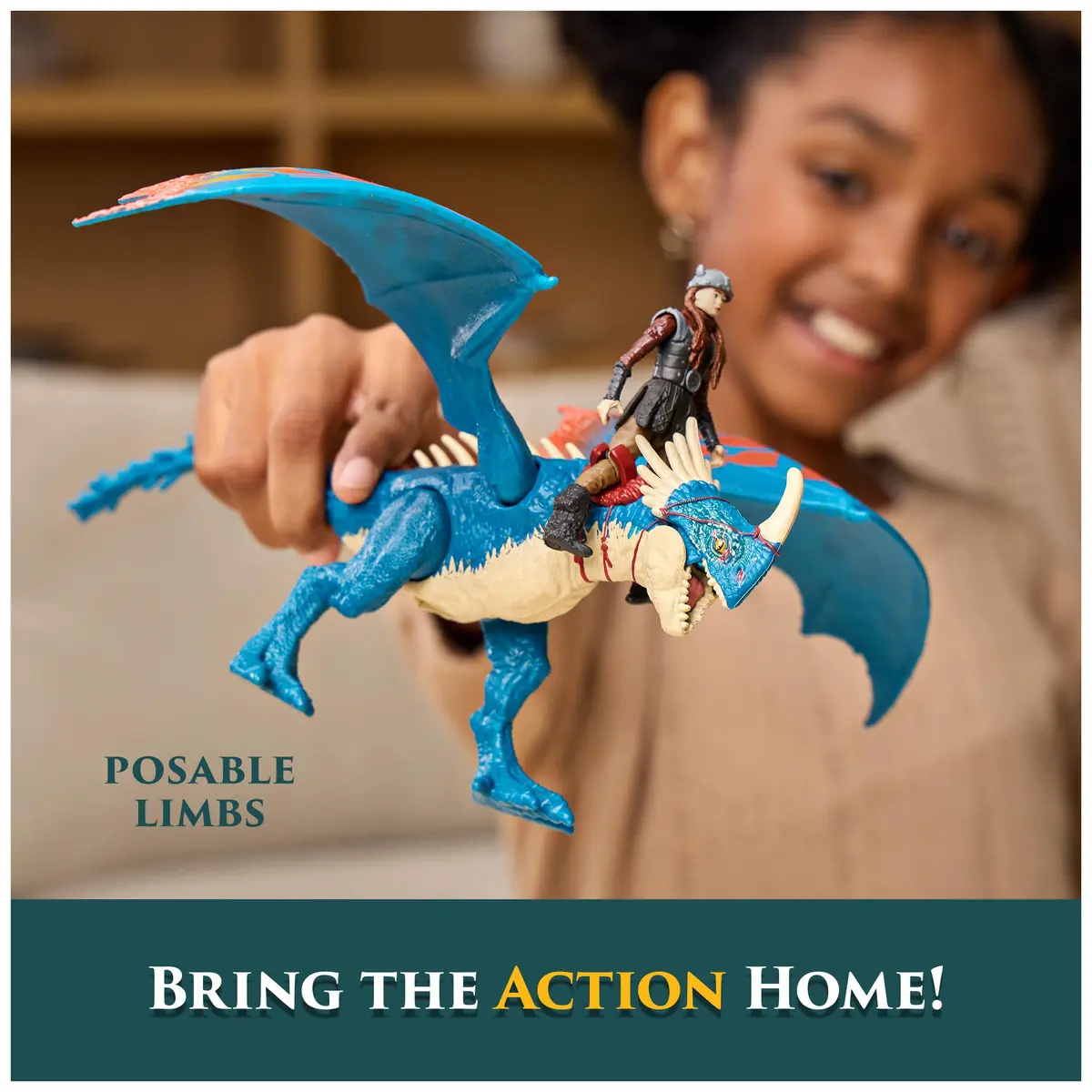 DreamWorks Dragons Deadly Nadder & Astrid Action Figures Viking Rider Duo | 10-inch Dragon & 3-inch Viking for Kids 5-7 - view 6