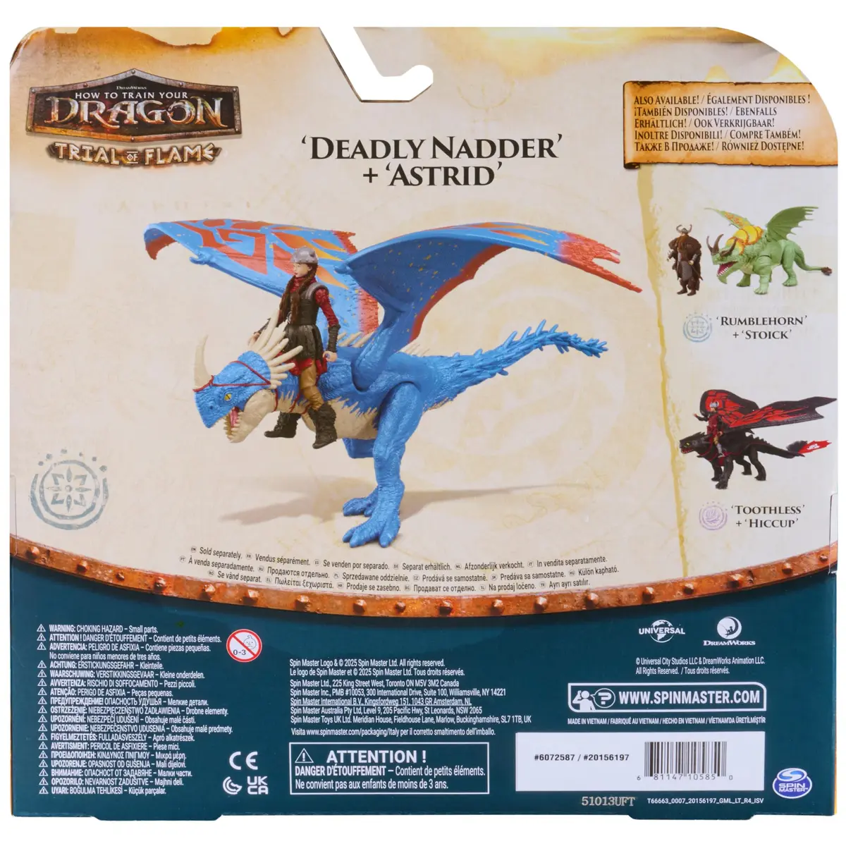 DreamWorks Dragons Deadly Nadder & Astrid Action Figures Viking Rider Duo | 10-inch Dragon & 3-inch Viking for Kids 5-7 - view 7