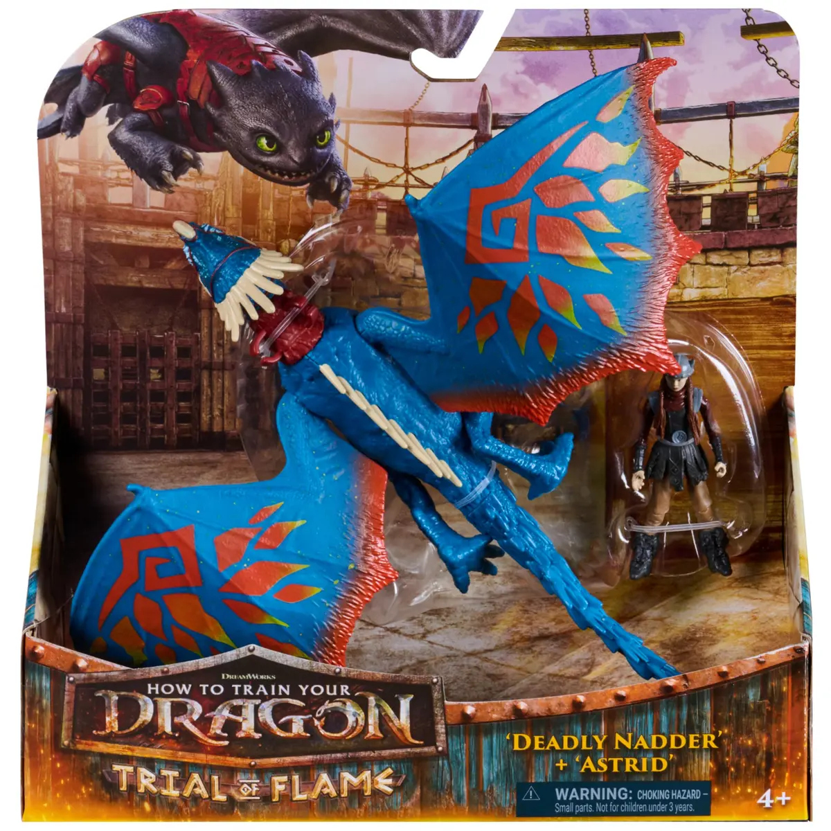 DreamWorks Dragons Deadly Nadder & Astrid Action Figures Viking Rider Duo | 10-inch Dragon & 3-inch Viking for Kids 5-7 - view 2
