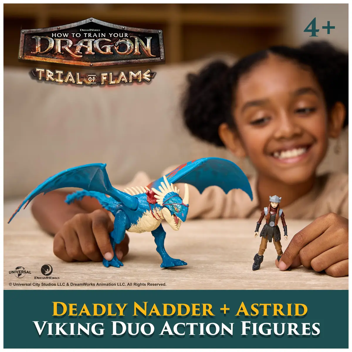 DreamWorks Dragons Deadly Nadder & Astrid Action Figures Viking Rider Duo | 10-inch Dragon & 3-inch Viking for Kids 5-7 - view 3