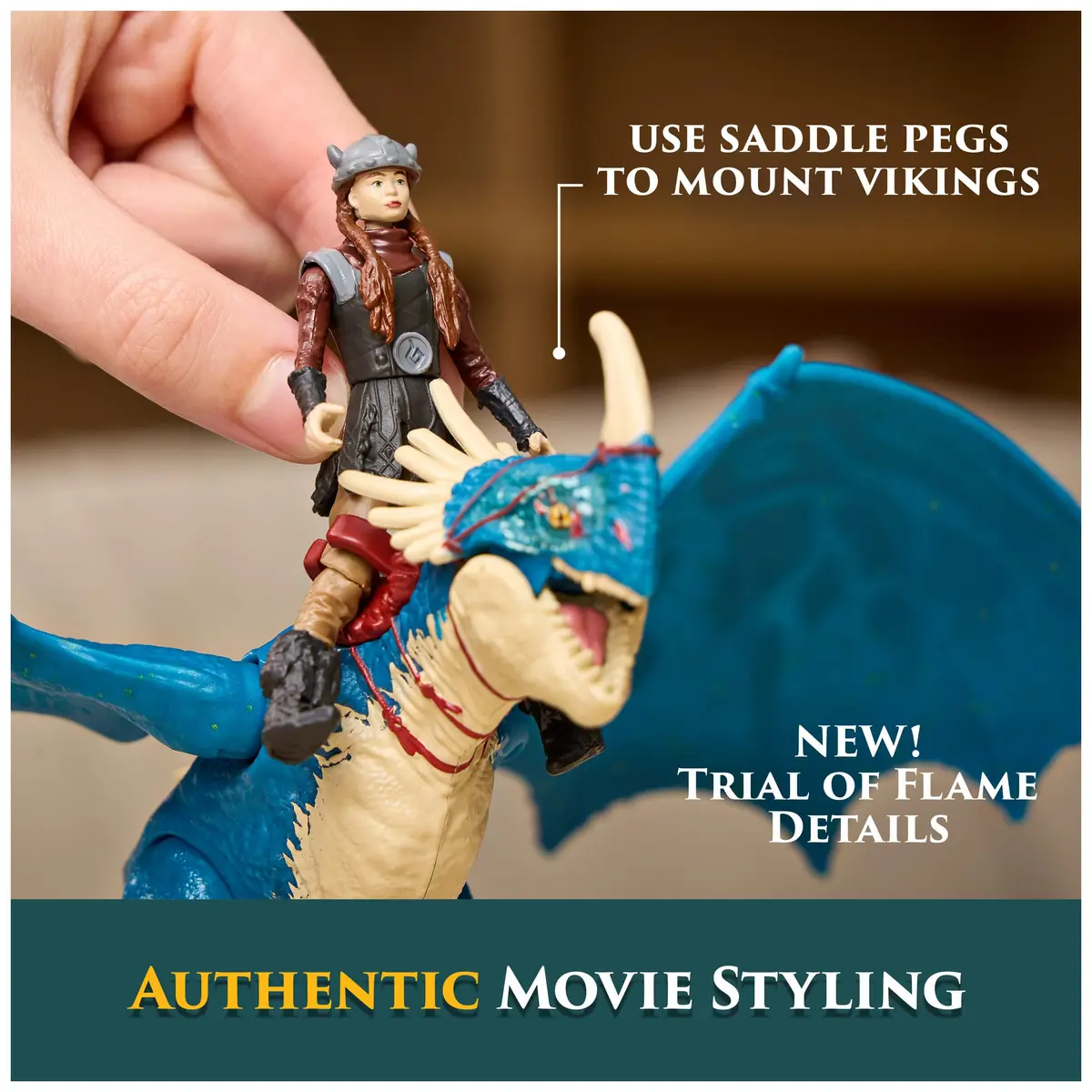 DreamWorks Dragons Deadly Nadder & Astrid Action Figures Viking Rider Duo | 10-inch Dragon & 3-inch Viking for Kids 5-7 - view 4