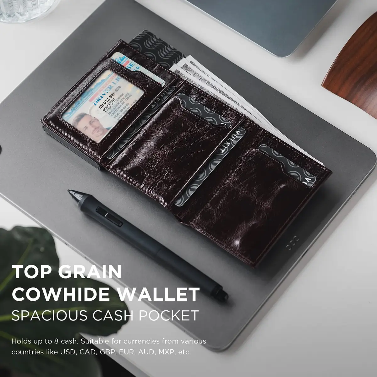 VULKIT Card Holder Wallet with Coin Pocket Magnetic Closure Pop Up Cards for Cash & Credit Cards | RFID/NFC Blocker - view 4