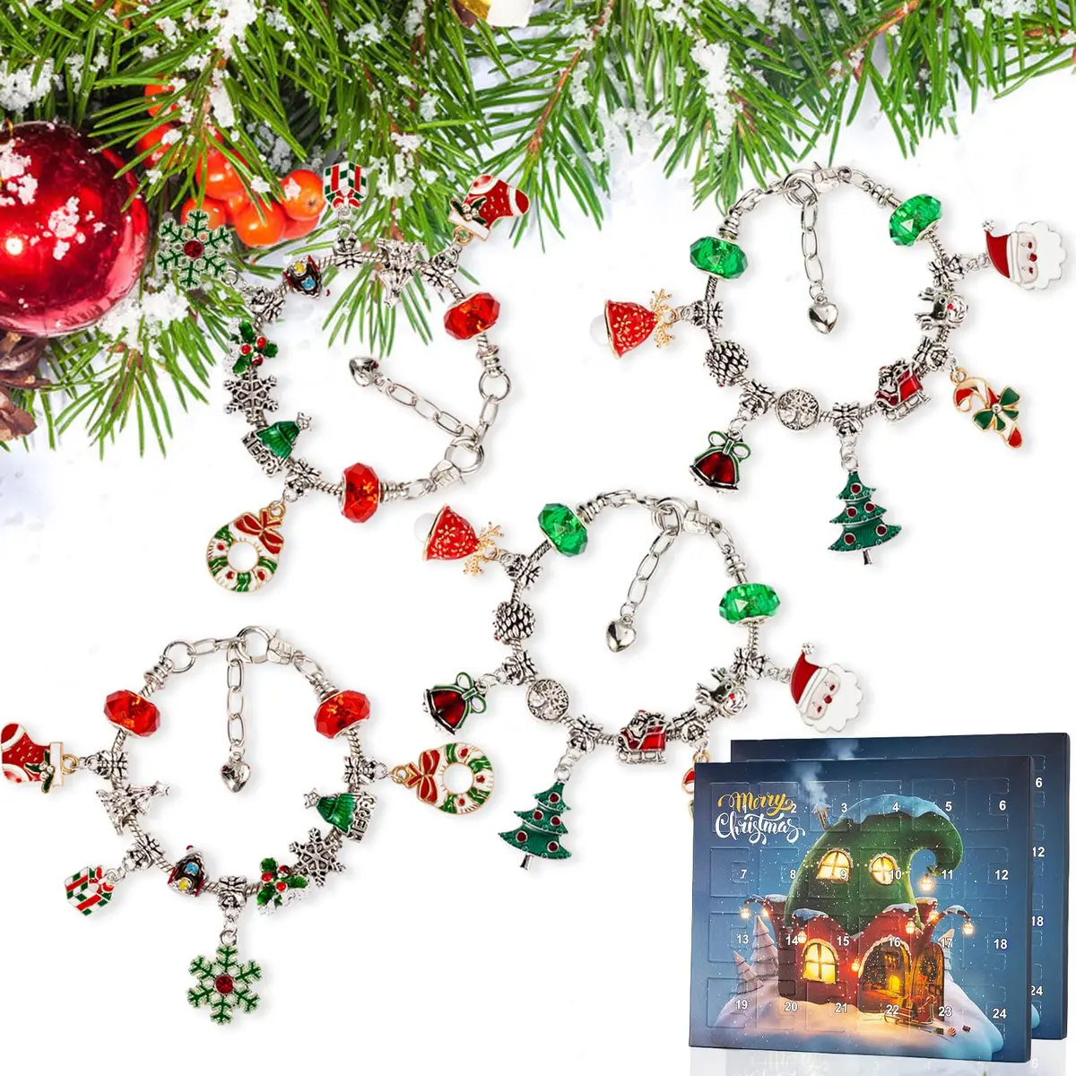 OuMuaMua Christmas Advent Calendar Bracelets 2026 | DIY Jewelry Kit for Girls & Teens - view 4
