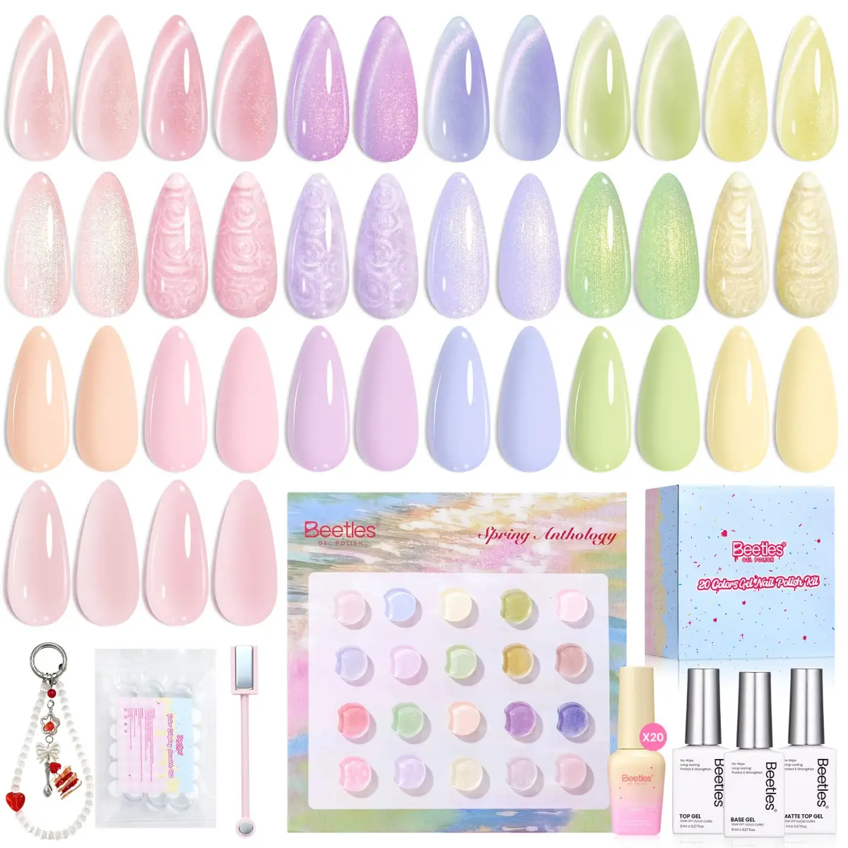 Beetles Gel Polish Spring Anthology 20 Colors 7.5ml (0.25 Fl Oz) | Salon Quality Gel Nail Polish Set - main product image