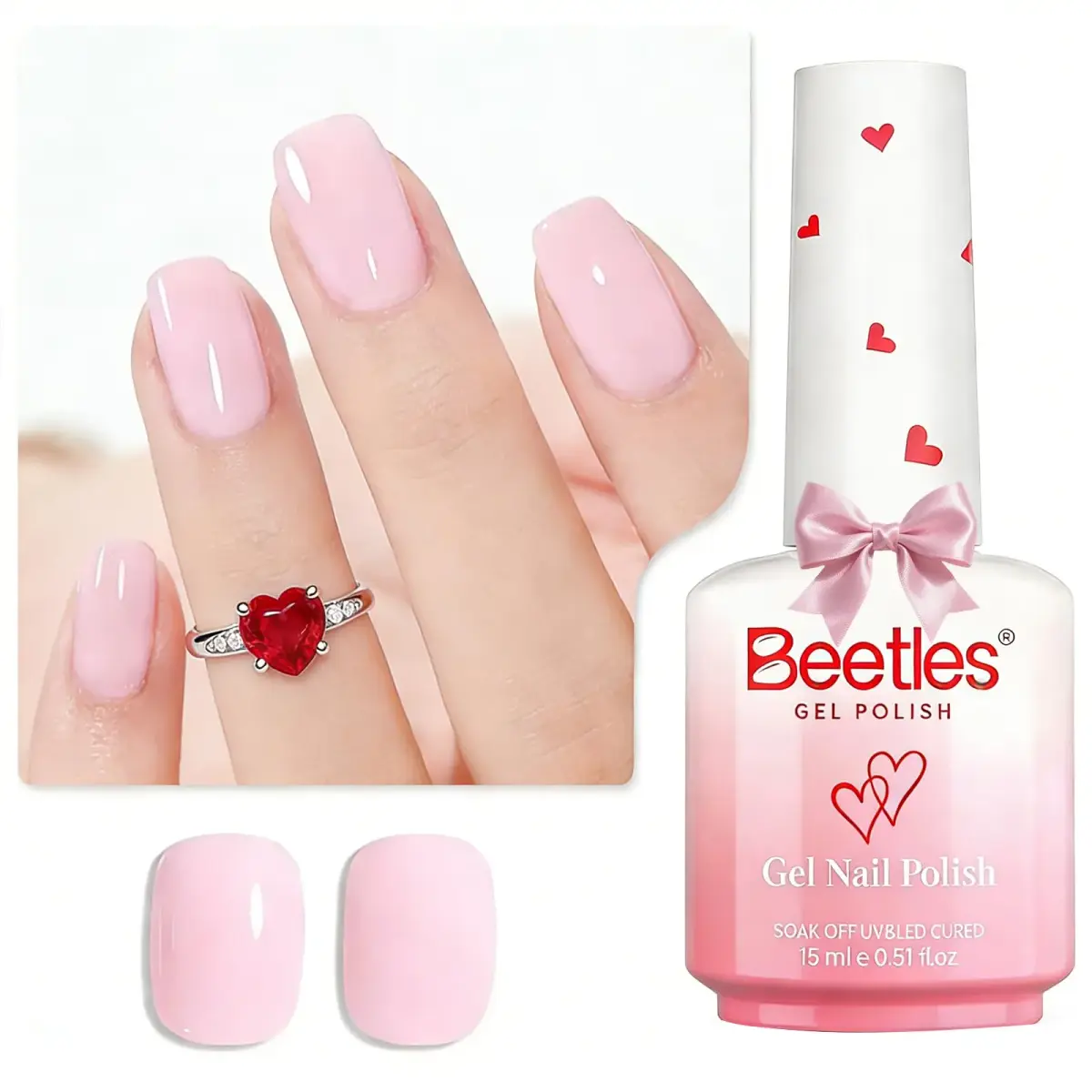 Beetles Gel Polish Barely Pink | 15ml (0.51 Fl Oz) | Long-Lasting, LED/UV Cure, Soak-Off - main product image