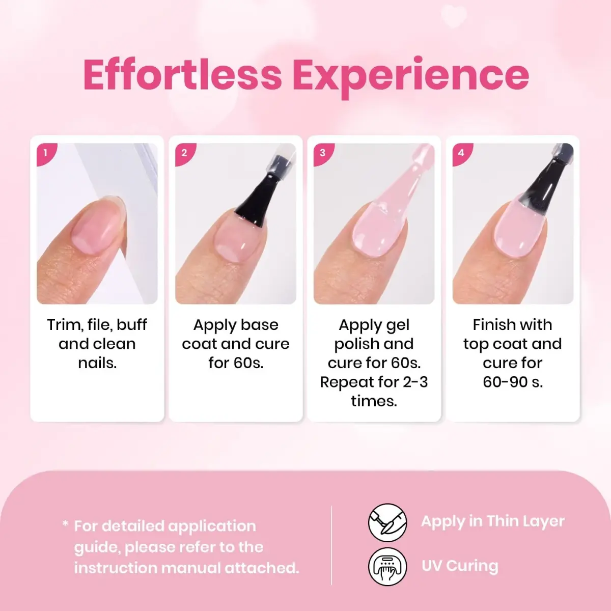 Beetles Gel Polish Barely Pink | 15ml (0.51 Fl Oz) | Long-Lasting, LED/UV Cure, Soak-Off - view 8