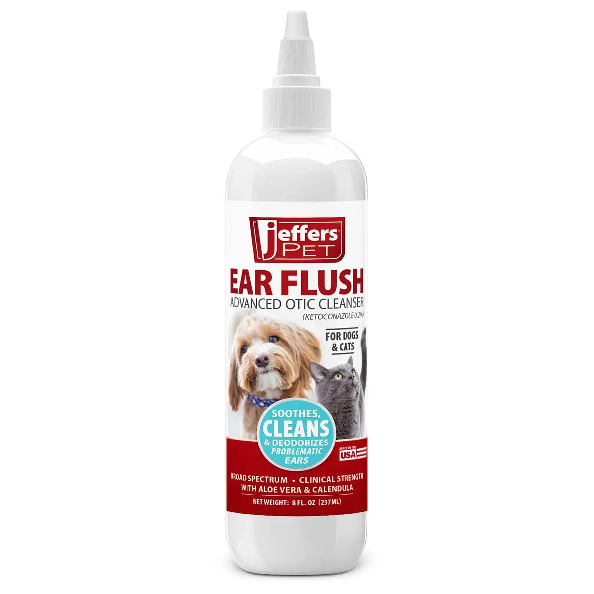 Jeffers Ear Flush & Anti-Itch Ear Drops Bundle for Dogs & Cats | Routine Ear Care Support with Ketoconazole & Hydrocortisone - view 3