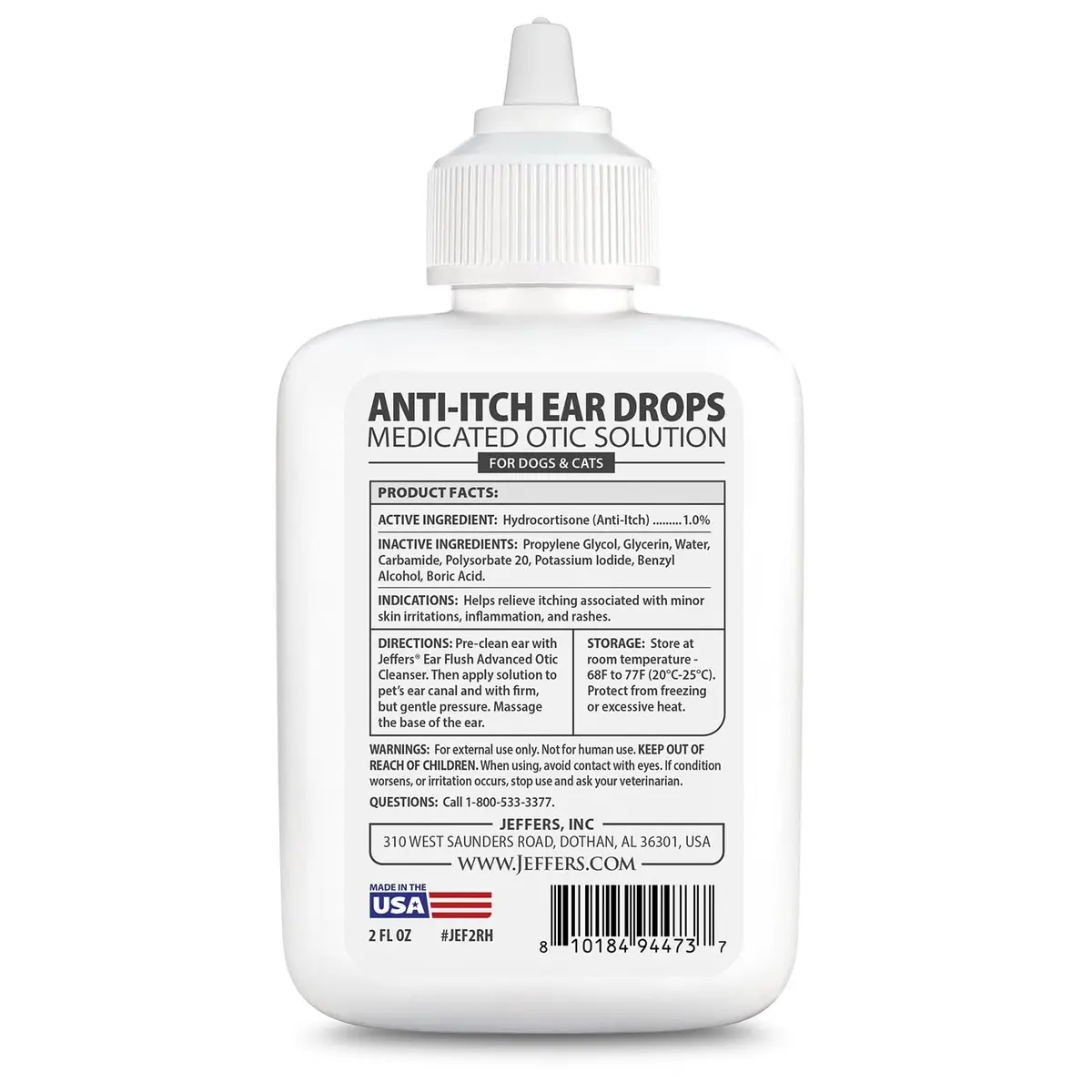 Jeffers Ear Flush & Anti-Itch Ear Drops Bundle for Dogs & Cats | Routine Ear Care Support with Ketoconazole & Hydrocortisone - view 4