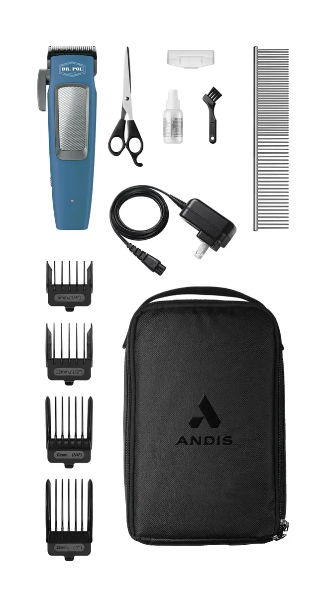 Andis Easy Clip Cordless II Pet Clipper Kit 11 Piece | Titanium-Coated Blade, Cordless Convenience - view 2