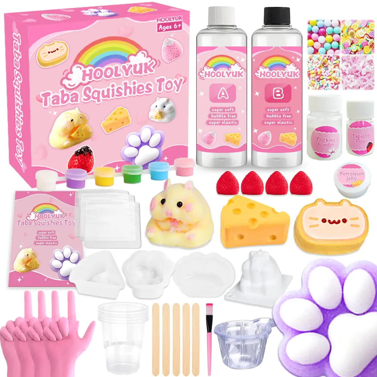 HOOLYUK Taba Toy Squishy Kit, DIY Squishy Making Kit 6.69 x 6.69 x 1.96 inches | Stress Relief Fun for Kids - main product image