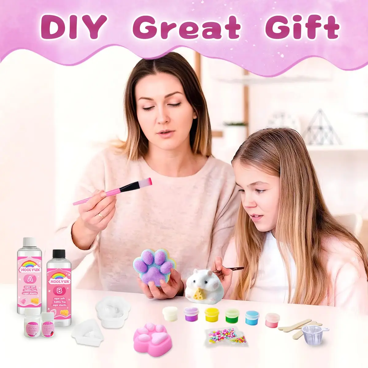 HOOLYUK Taba Toy Squishy Kit, DIY Squishy Making Kit 6.69 x 6.69 x 1.96 inches | Stress Relief Fun for Kids - view 6
